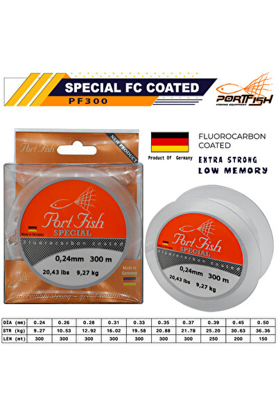 Port Fish خيط صيد بورت فيش سبيشال مطلي بالفلوروكربون 300 متر 0.24 - 300 متر