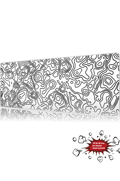 urzuva Monochrome Lines 90x40 4MM Kalınlık Premium Gaming oyuncu mousepad, An...