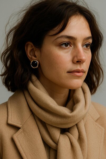 New Obsessions Gold Detailed Colorful Round Steel Vintage Earrings