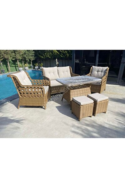 larissa design rattan bahçe takımı 6 kişilik