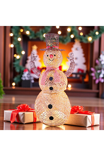 Sofia Store Figurina Luminoasă Om de Zăpadă cu Pălărie și Fular, Ornament Ext...