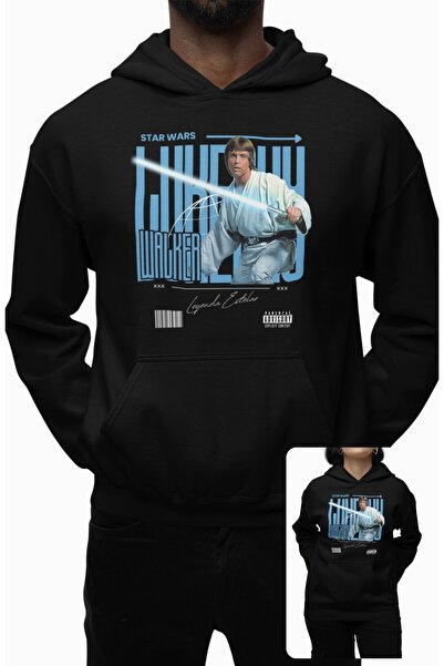 Fuddy Moda قصة فضفاضة سويت شيرت لوك سكاي ووكر مطبوع بغطاء رأس، هوديي للجنسين ...