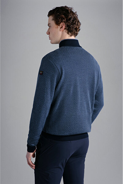 PAUL&SHARK MEN'S ZIPPED PULLOVER C.WWOOL