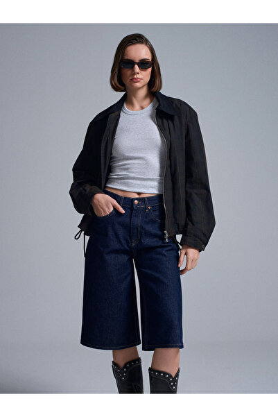 Dilvin 72084 100% Cotton Bermuda Shorts-Navy Blue