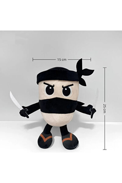 ABYZ Plush Toy Ninja Cappuccino Assasino Brain Rot 24cm Cream/Black Funny Gift and Cool Decor