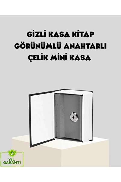 Genel Markalar Sözlük Görünümlü Gizli Kitap Kasa – Anahtarlı Metal İç Kasa, K...