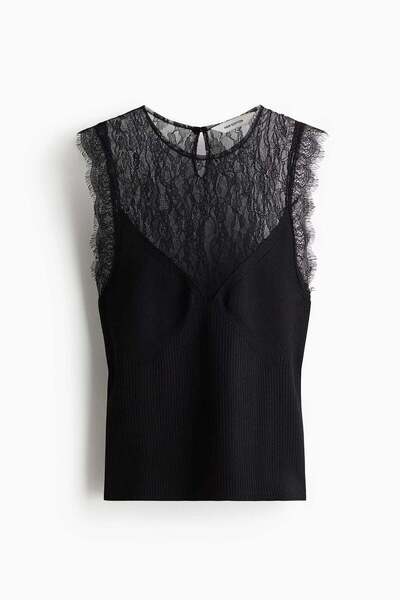 H&M بلوزة بتفاصيل الدانتيل