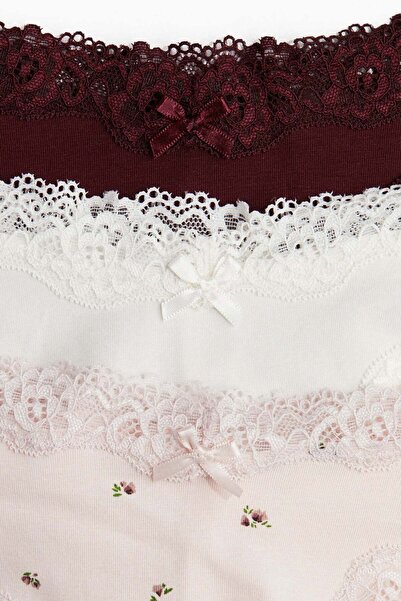 H&M 5-pack cotton and lace Brazilian briefs