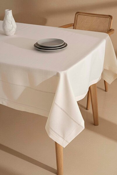 Rivaİstanbul Nora Cream Envelope Corner Tablecloth 150X220 cm
