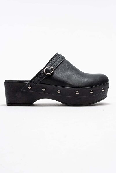 Zeynep Sıradağlı Beloni Women's Leather Clogs Black