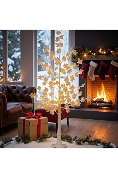 Sofia Store Copac Decorativ 165 cm, cu Frunze Luminoase LED Alb Cald, pentru ...