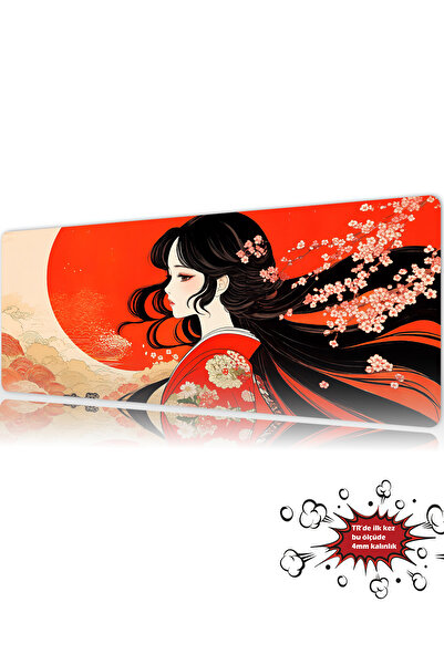 urzuva Silence Crimson Sun 90x40 4MM Kalınlık Premium Gaming oyuncu mousepad,...