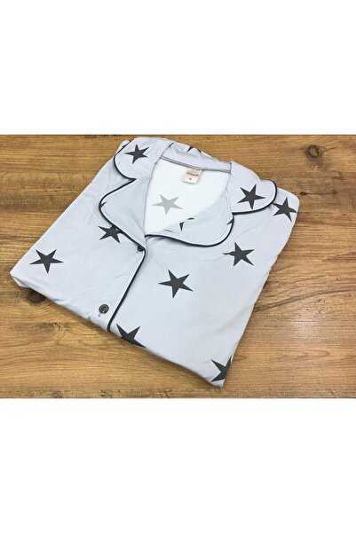 ROYAM Pijamood Women's Milan Fabric Front Buttoned Transitional Long Sleeve Pajama Set