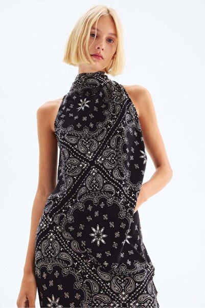 H&M Tie-neck satin top