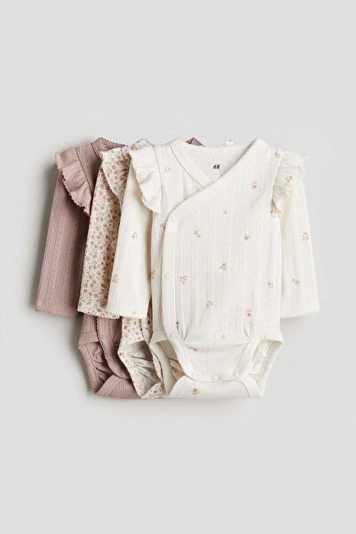 H&M 3-pack pointelle wrapover bodysuits
