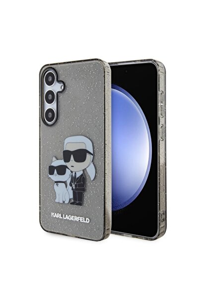 Karl Lagerfeld Case compatible with Samsung Galaxy S24 Plus, Hardcase Glitter, Gray