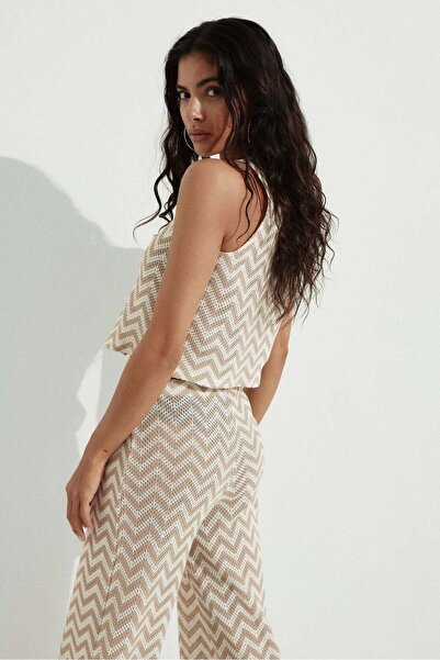 H&M Tie-front jacquard-knit waistcoat