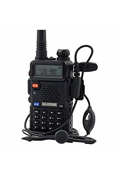 BAOFENG جهاز إرسال واستقبال محمول متين UV-5R، لاسلكي ثنائي الاتجاه، نطاق مزدوج، إضاءة LED، قابل لإعادة الشحن
