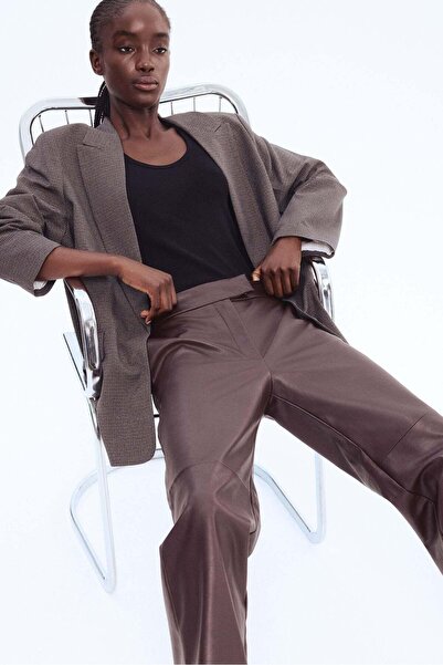 H&M Straight-leg coated trousers