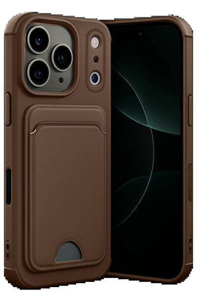 Litae LitaeTrend Apple iPhone 17 Pro Max Kelvin Kartvizitli Silikon - Kahverengi