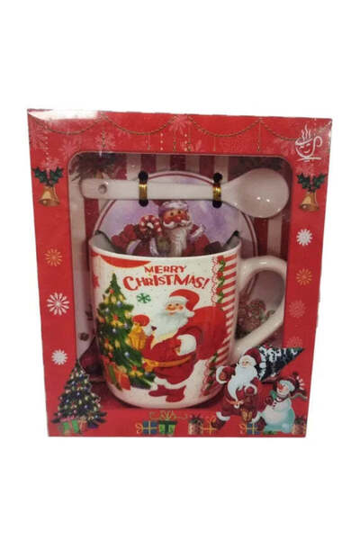 Sofia Store Set cadou de Craciun, Cana cu lingurita ceramica ambalata in cuti...