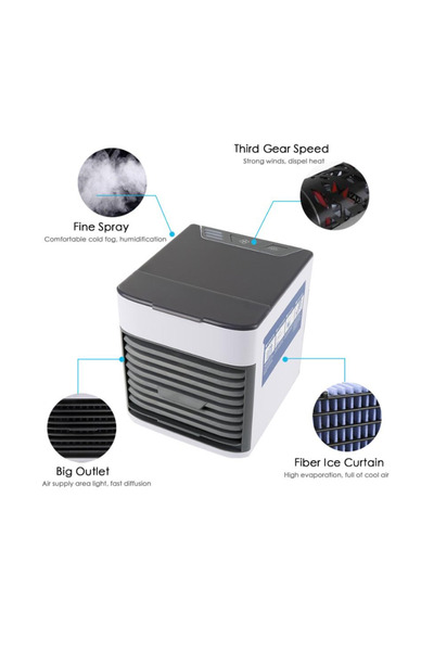 KlaussTech Desk Fan, 10 W, 3 Speeds, Ambient LED Light, Length 150 mm, Coverage Area 2 m²