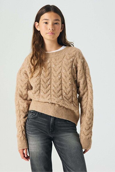 H&M Embellished cable-knit jumper