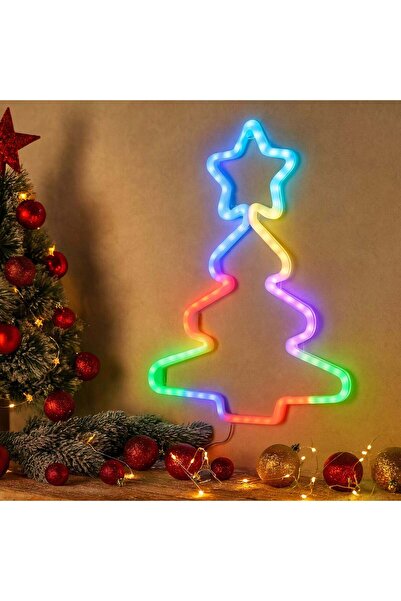 Sofia Store Decoratiune Crăciun 50x42x16cm Model Brad, cu Lumină LED Multicol...