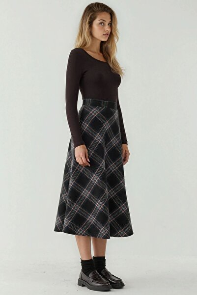 Hiccup A-Line Thick Midi Skirt