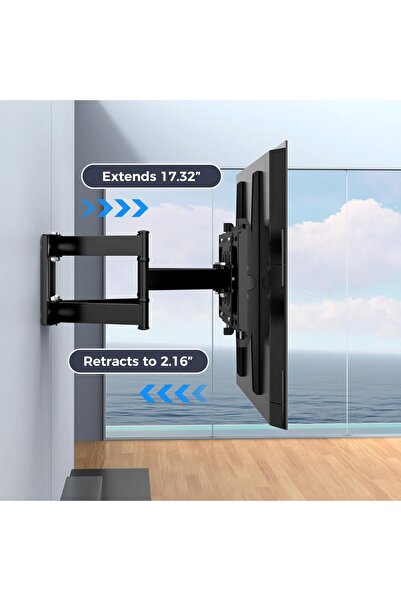 PERFORLLD TV Wall Bracket for 26-65 inch TVs — Full Motion, Max VESA 400x400, Holds 88 lbs