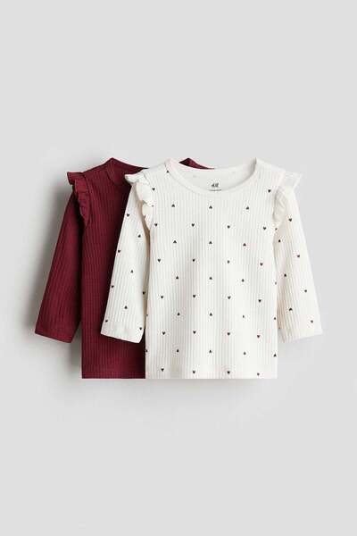 H&M 2-pack ribbed jersey tops