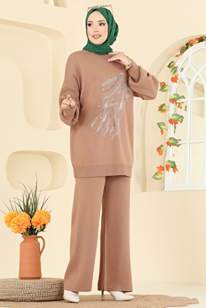 ModaMerve Stone Embroidered Knitwear Set 1106Mt581-Ms Vision