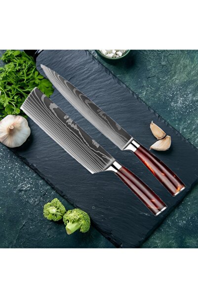 Alpargos Japon Tarzı 2li Bıçak Seti Nakiri-Sliding