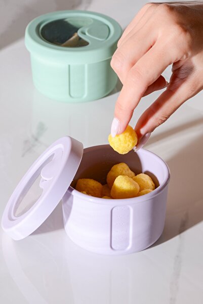 Le murano Pastel Air-Tight Round Silicone Storage Container 150 ml | Purple