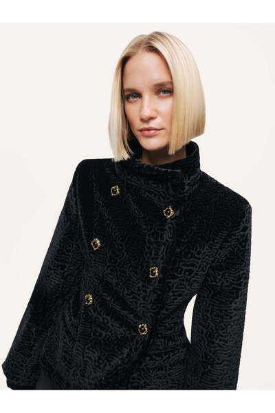 Nocturne Mock Neck Suede Jacket