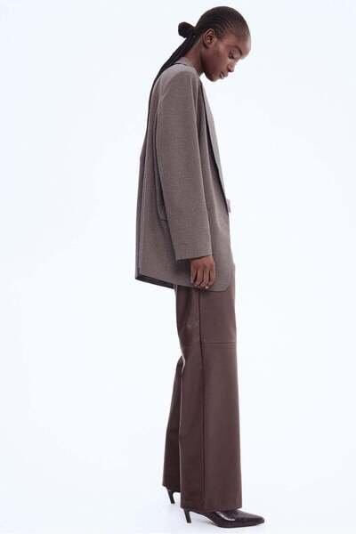 H&M Straight-leg coated trousers