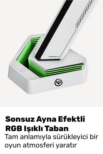 NPO حامل شاشة أحادي الذراع من نوع VESA مع ممتص صدمات احترافي للألعاب بتقنية RGB من Elysium طراز STD93012LW لشاشات من 17 إلى 45 بوصة