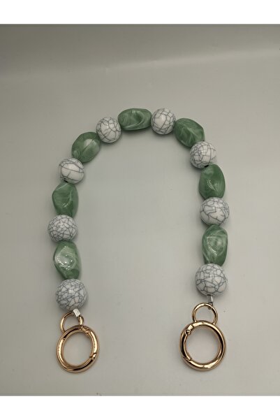 Zeyora Mâner pentru geantă cu margele acrilice, accesoriu pentru geantă 42 cm