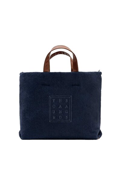 YOURHANDBAGS Lacivert Terry Tote Çanta