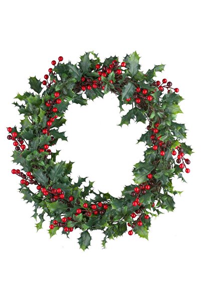 Sofia Store Coronita Decorativa pentru usa, cu frunze si merisoare, 23x10CM