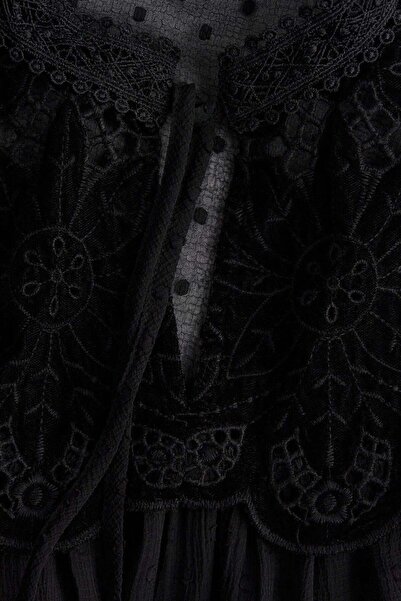 H&M Sheer lace-detail blouse