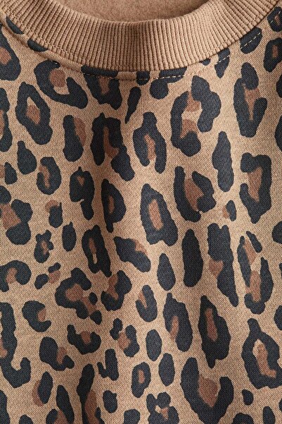 H&M سويت شيرت مطبوع وممشط من الداخل