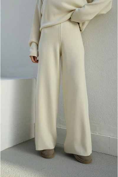 solena sln Women's Crew Neck Sweater Pants Knitwear Set