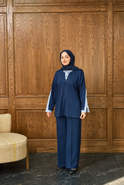 LOCCO Women's Shirt Collar Double Suit S Cobalt Blue