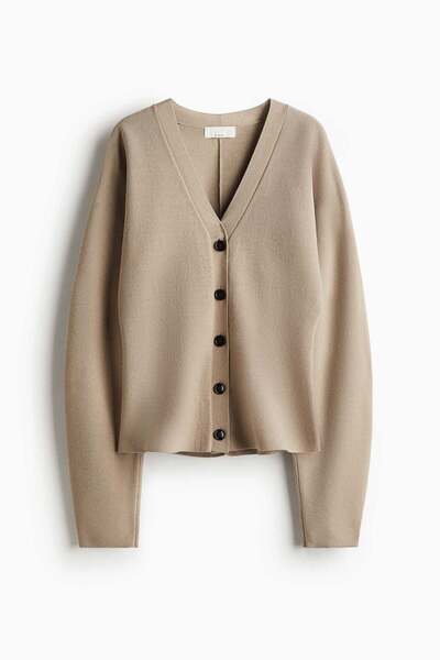 H&M Silk-blend peplum cardigan