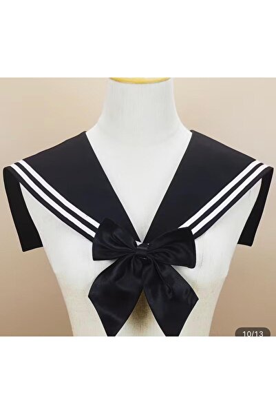 Bumelo 1Pc Navy Style Collar Shawl - Black and White Striped Design, Soft Pol...