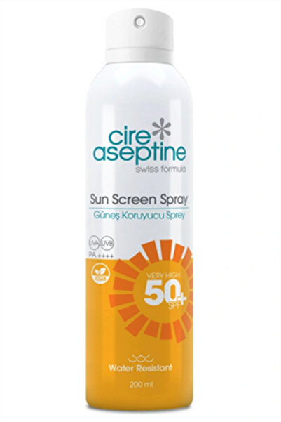 CIRE ASEPTINE Şeffaf Güneş Koruyucu Aerosol Sprey SPF 50 – Suya Dayanıklı, Ya...