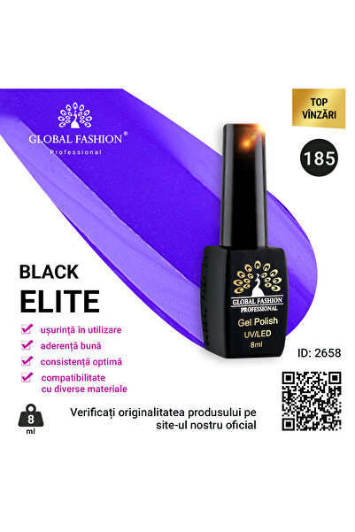 global fashion Set de 4 unități: Oja semipermanenta BLACK ELITE, 8 ml, 185