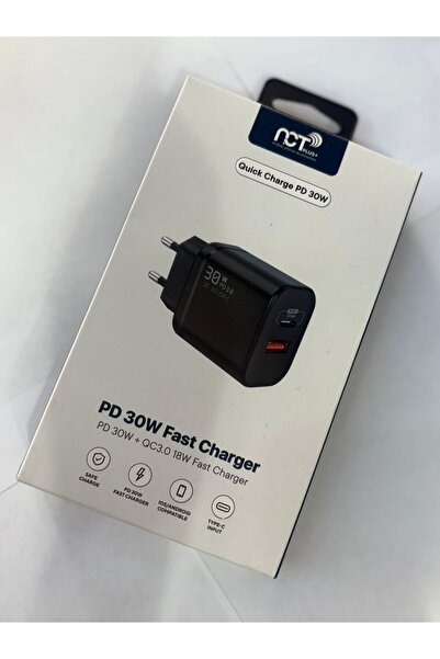 30 W Hızlı Şarj Başlığı Type-c ve Usb girişli başlık