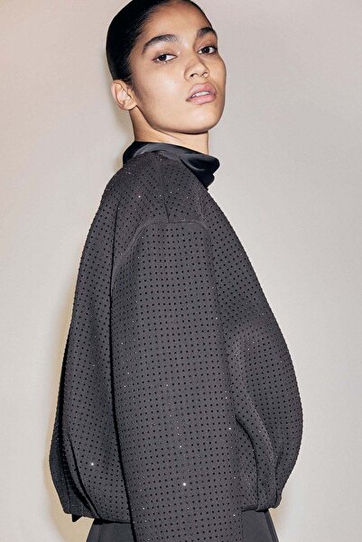 H&M Rhinestone-embellished bomber jacket